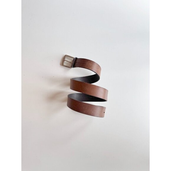 LEVI'S Brown Leather Silver Buckle Hip Belt, Size 40 - Picture 1 of 14